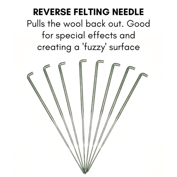 Close up image of reverse felting needle
