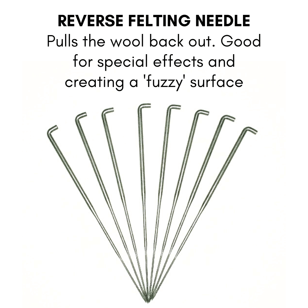 Reverse felting needle - Pulls the wool back out for different effects