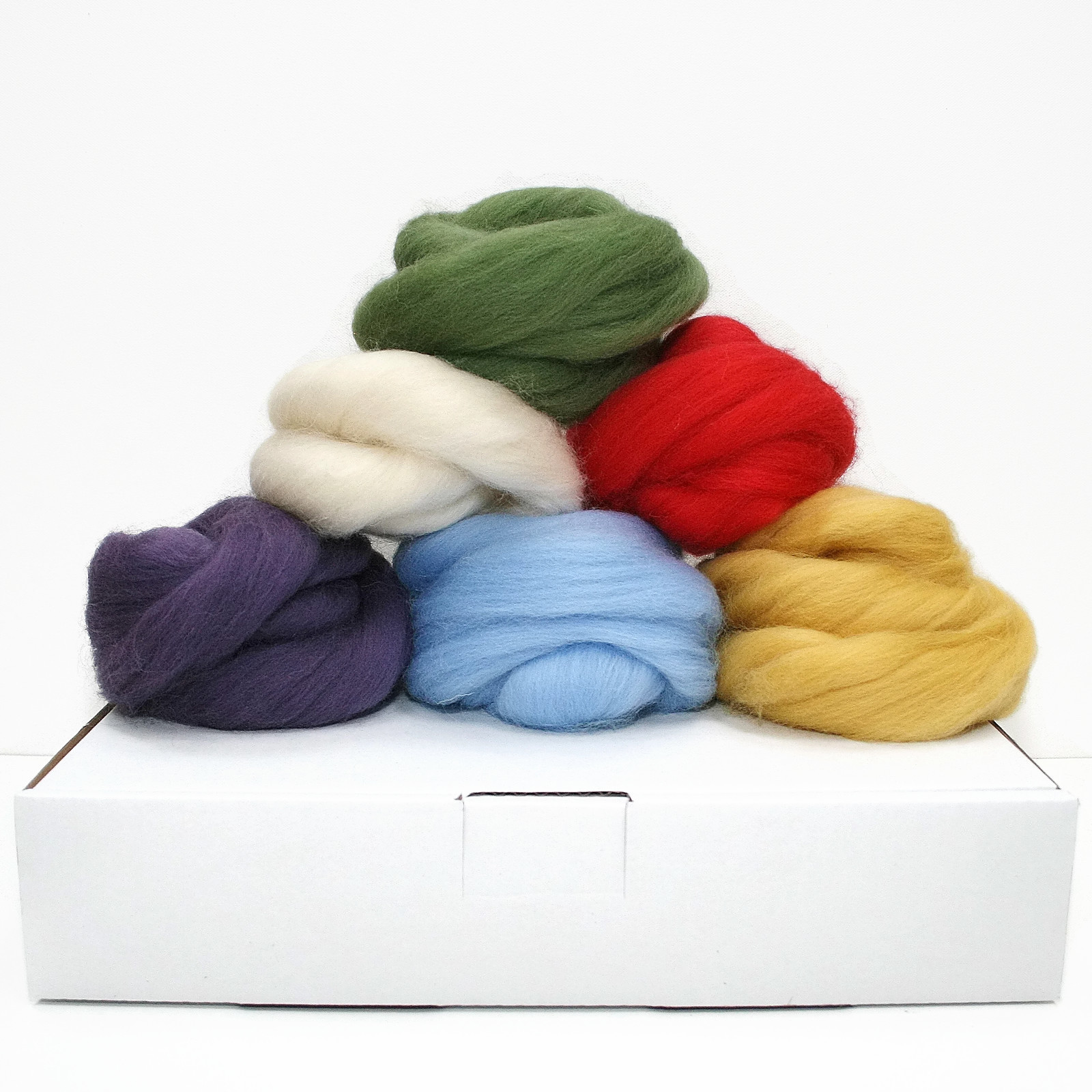 Needle felting wool bundle - Shetland brights