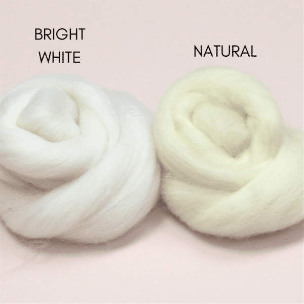Image shows white wool tops