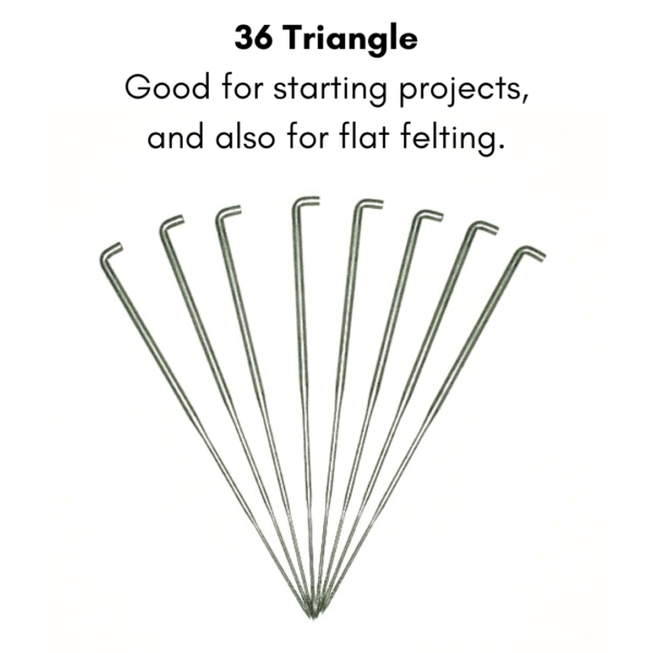 Image shows 36 triangular felting needles. A good needle for starting your project.