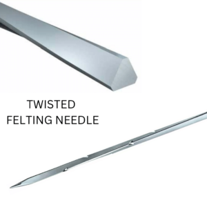 Image shows large scale twisted felting needle