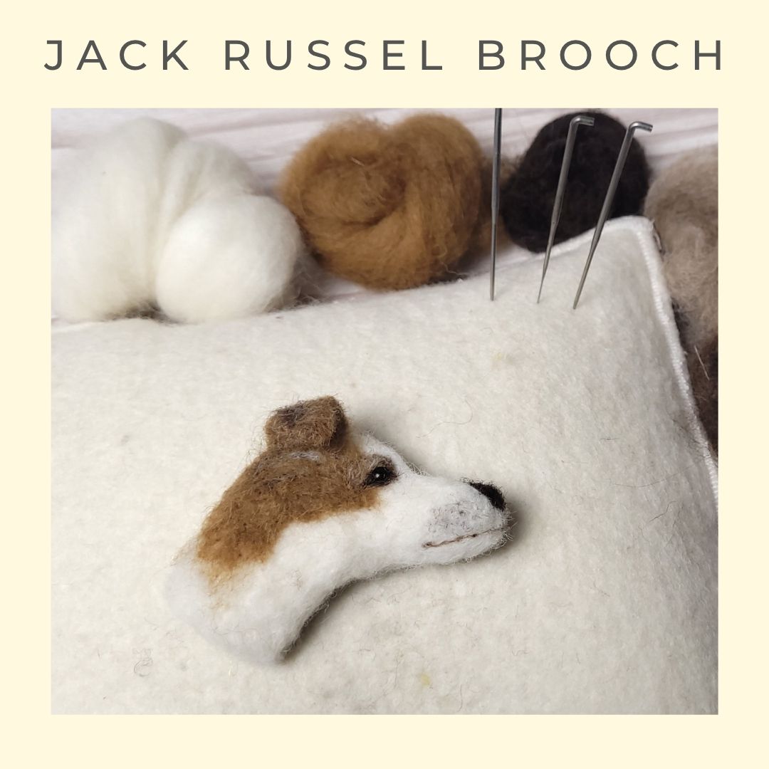 Needle Felting Pattern - Jack Russell Brooch