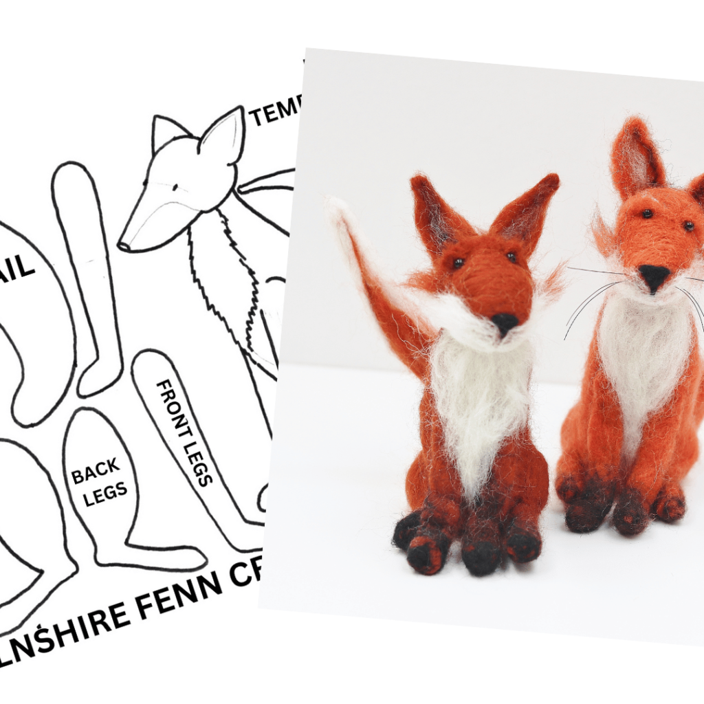 Needle Felting Pattern – Fox Template And Size Guide | Lincolnshire ...