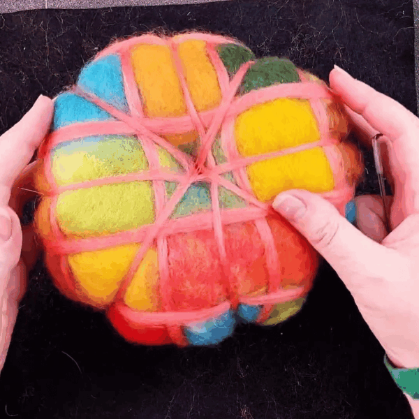Pumpkin Needle Felting Pattern For Beginners & Video Tutorial - Image 4